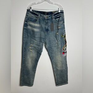 Ed Hardy New York City Blue Slim Fit Size 36